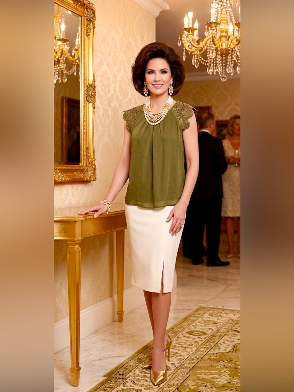 Philosophy Olive Green Pleated Blouse New with Tags